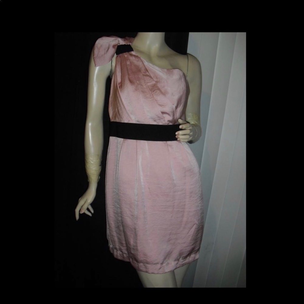 BCBG Generation One Shoulder Pink Dress
